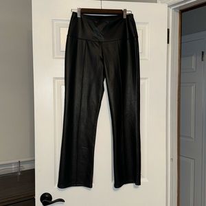 Faux Leather Fit N Flare High Waist Pants